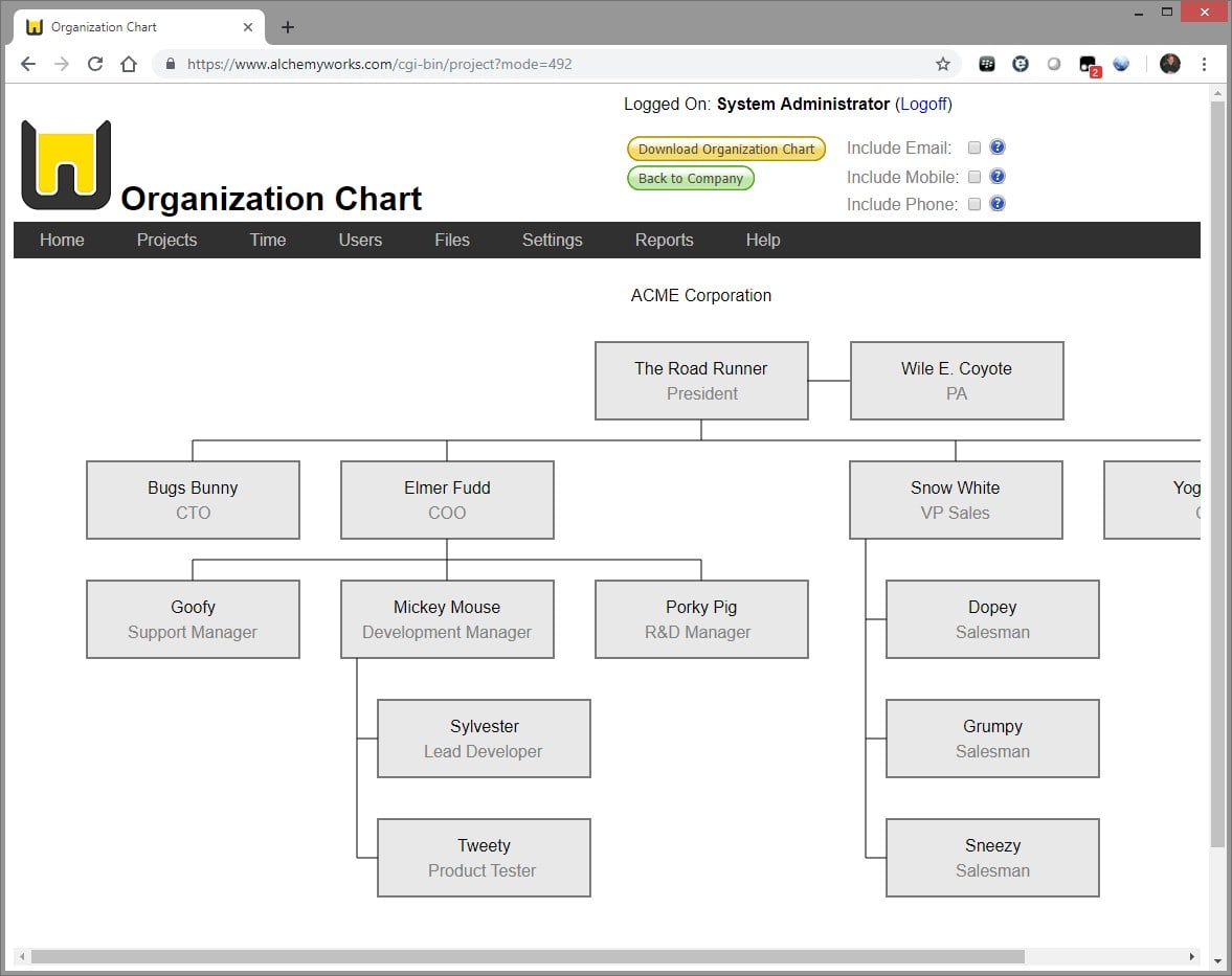 Web Based Org Chart